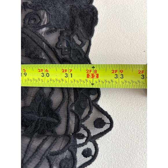 SL Fashions Black & Silver Babydoll Sheer Lace Cocktail Dress | Size 14 - Picture 11 of 13